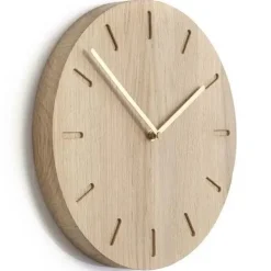 Applicata - Vægur - Watch:Out - Eg og messing viser - 32x3 cm