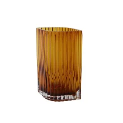 AYTM - Vase Folium, brun , Amber, Large