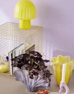 Bahne - Funghi bordlampe med striber - Gul