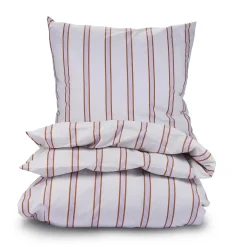 Bahne - Pin Stripe Sengetøj - Lilla, rav - 140x220