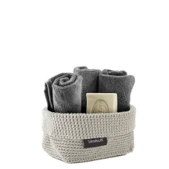 Blomus - Håndklædekurv - Crochet Robe Basket - Sand - TELA - 20x9 cm