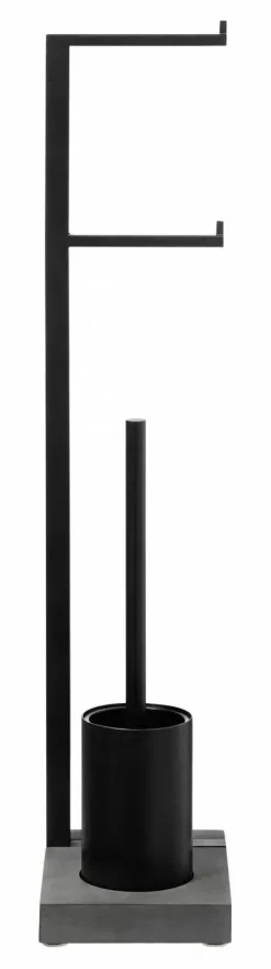 Blomus - Toilet Paper Holder and Brush - Black - MENOTO