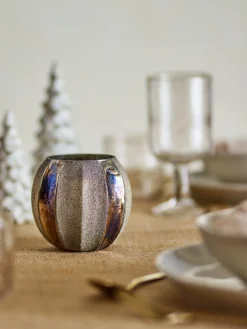 Bloomingville - Felecia Fyrfadsstage, Guld, Genanvendt Glas