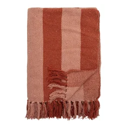 Bloomingville - Frello Plaid, Orange, Genanvendt Bomuld
