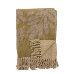 Bloomingville - Lark Plaid, Gul, Genanvendt Bomuld