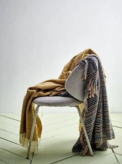 Bloomingville - Lazzario Plaid, Blå, Genanvendt Bomuld