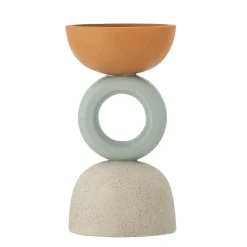 Bloomingville - Loretta Lysestage, Orange, Polyresin