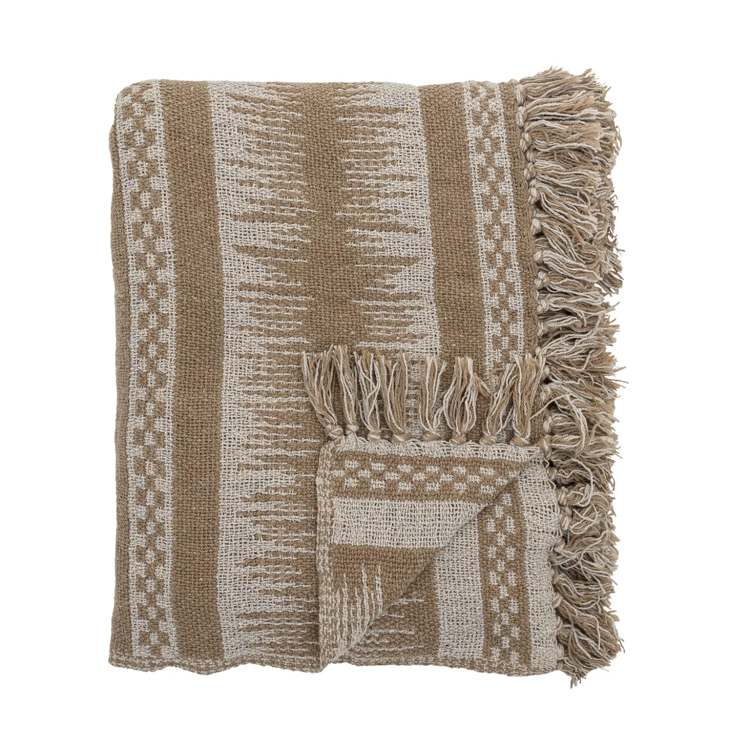 Bloomingville - Marmi Plaid, Brun, Genanvendt Bomuld