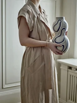 Bloomingville - Nicola Vase, Sort, Stentøj