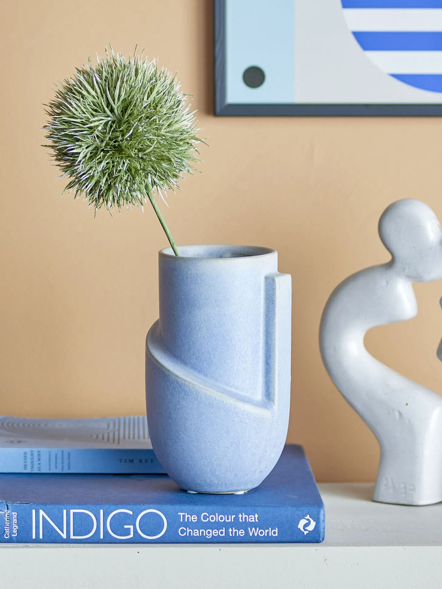 Bloomingville - Norbert Vase, Blå, Stentøj