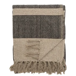 Bloomingville - Temi Plaid, Sort, Genanvendt Bomuld