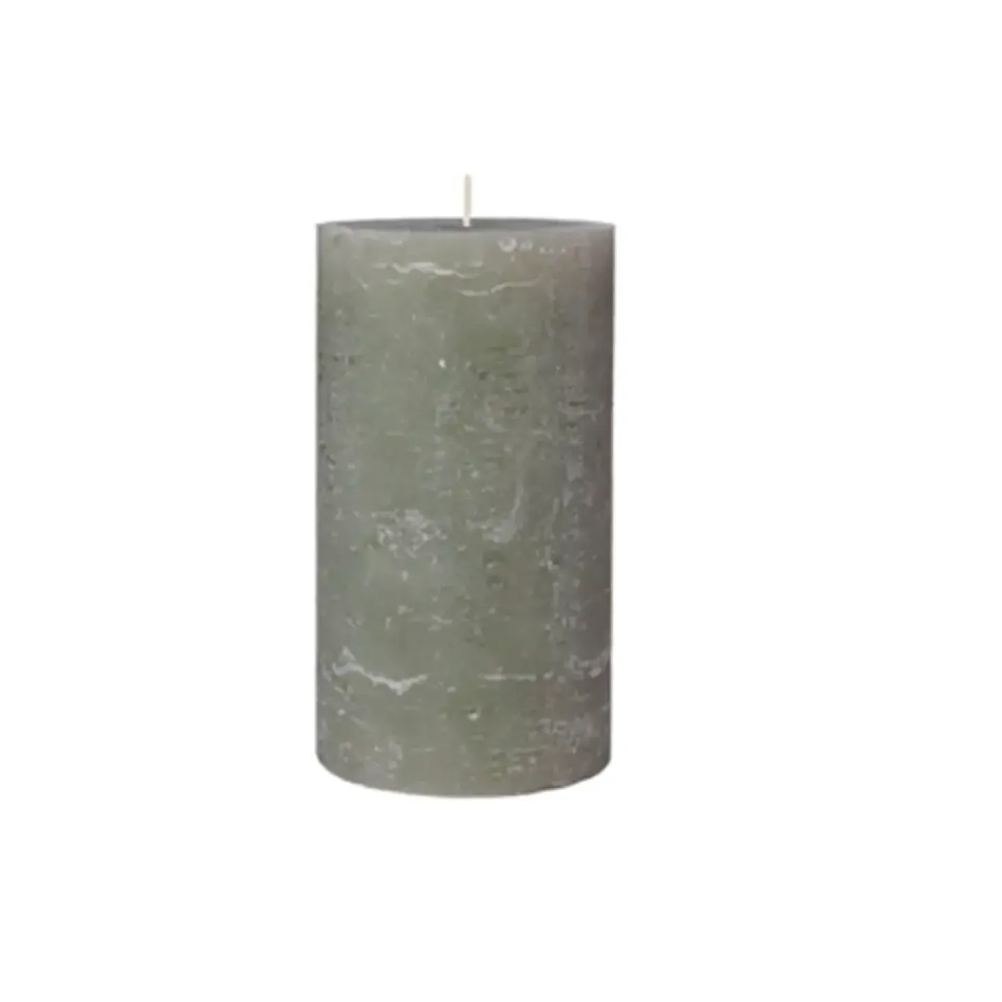 Broste Copenhagen - Rustik bloklys - Ø10 x H18 cm - Grape Leaf Green