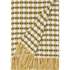 Burel Factory - Azulejo Biocolor - Plaid/tæppe - Grey og Mustard Yellow/Gul