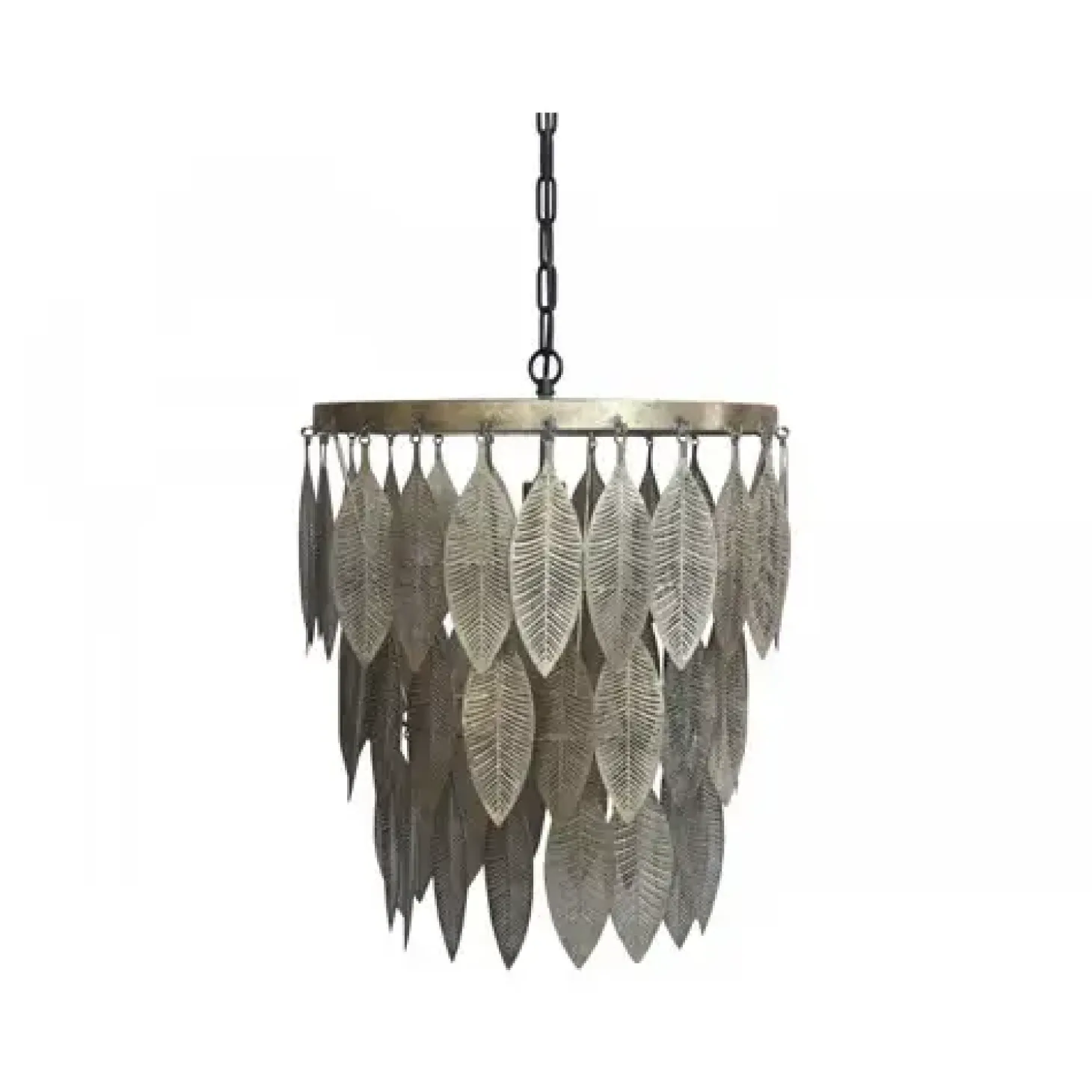 Chic Antique - Lampe med metal dekoration - antique messing - Ø47