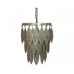 Chic Antique - Lampe med metal dekoration - antique messing - Ø37,5