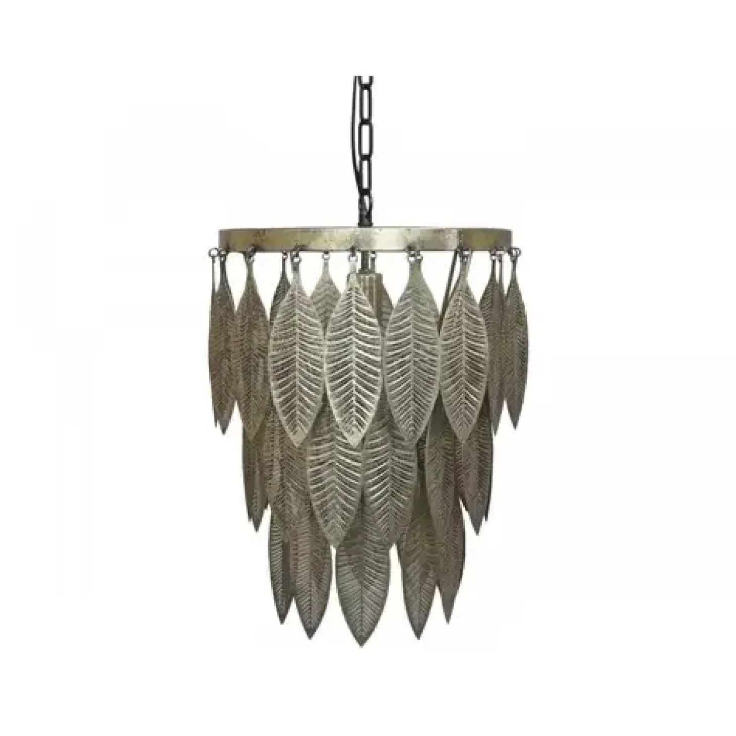 Chic Antique - Lampe med metal dekoration - antique messing - Ø37,5