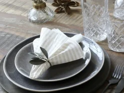 Chic Antique - Serviet - Striber - 16x16 cm - Hør