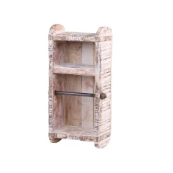 Chic Antique - Toiletrulleholder - Rustik i træ - 30x15x10 cm
