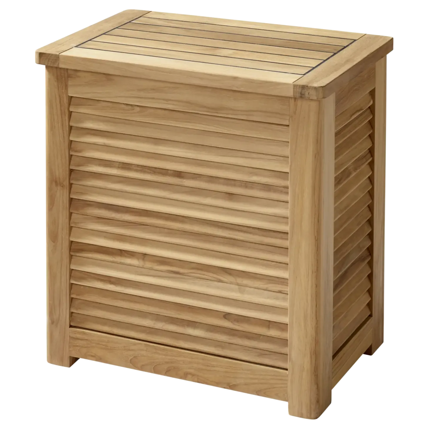 Cinas - Opbevaringsboks m. jalousi, stor, teak