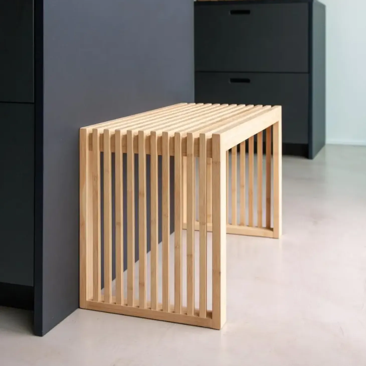 Cinas - Rib 2-pers bænk 73x35x43cm bambus