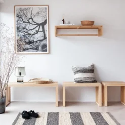 Cinas - Rib 2-pers bænk 73x35x43cm bambus