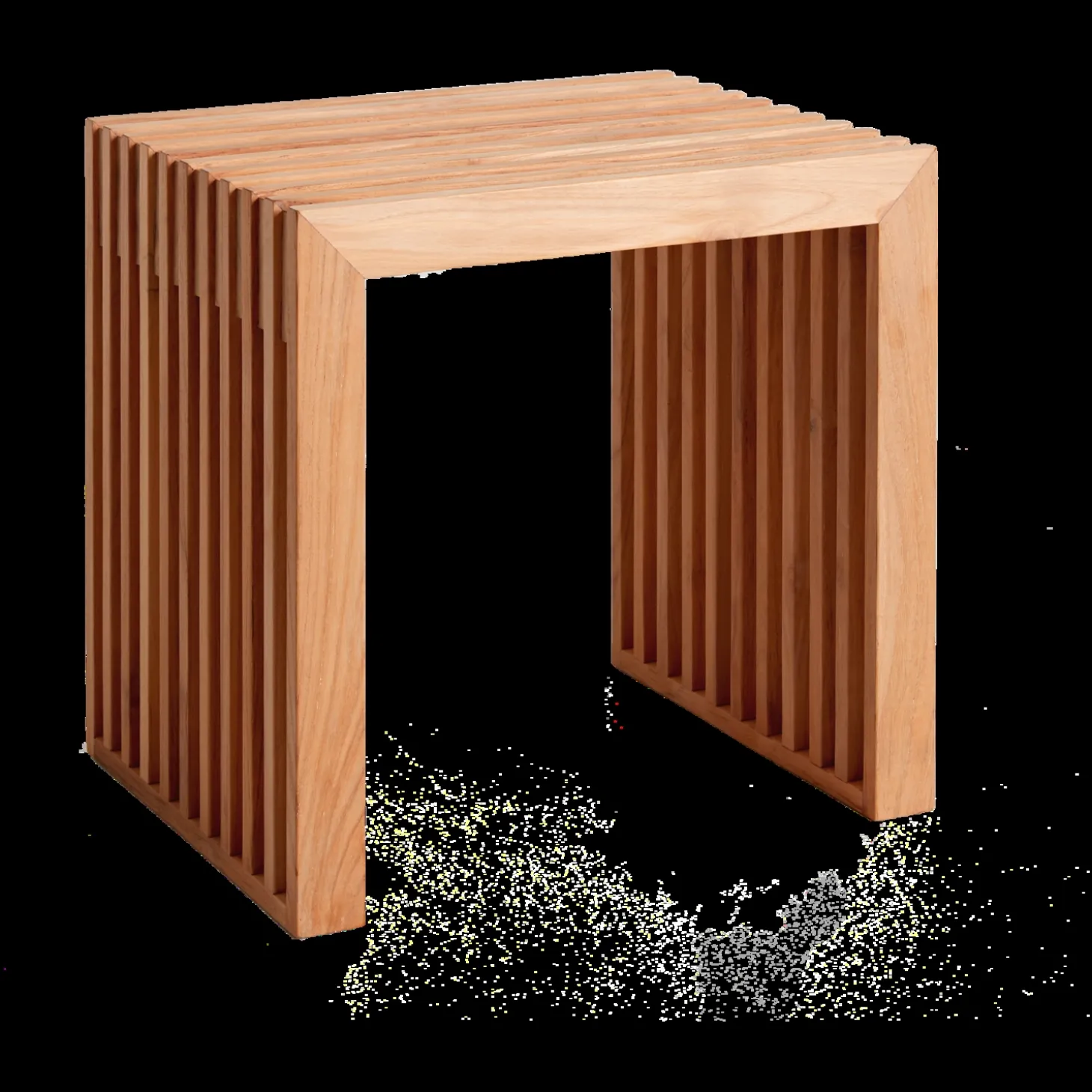 Cinas - Rib skammel 45x35cm teak