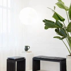 Cinas - Siddepude til Rib stool sort læder