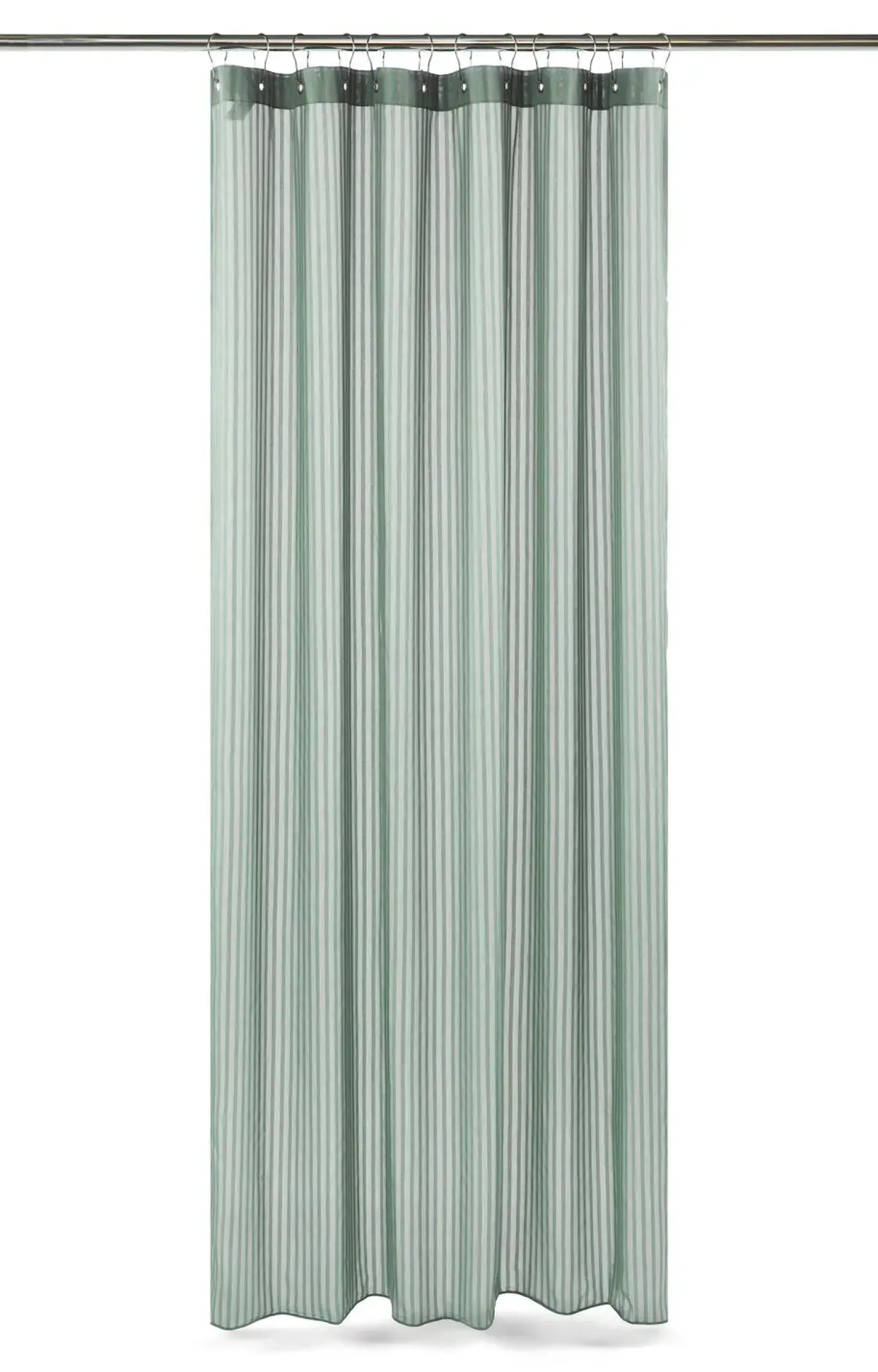 Compliments - Badeforhæng - Lines shower curtain w/eyelets 200 cm - Støvet grøn
