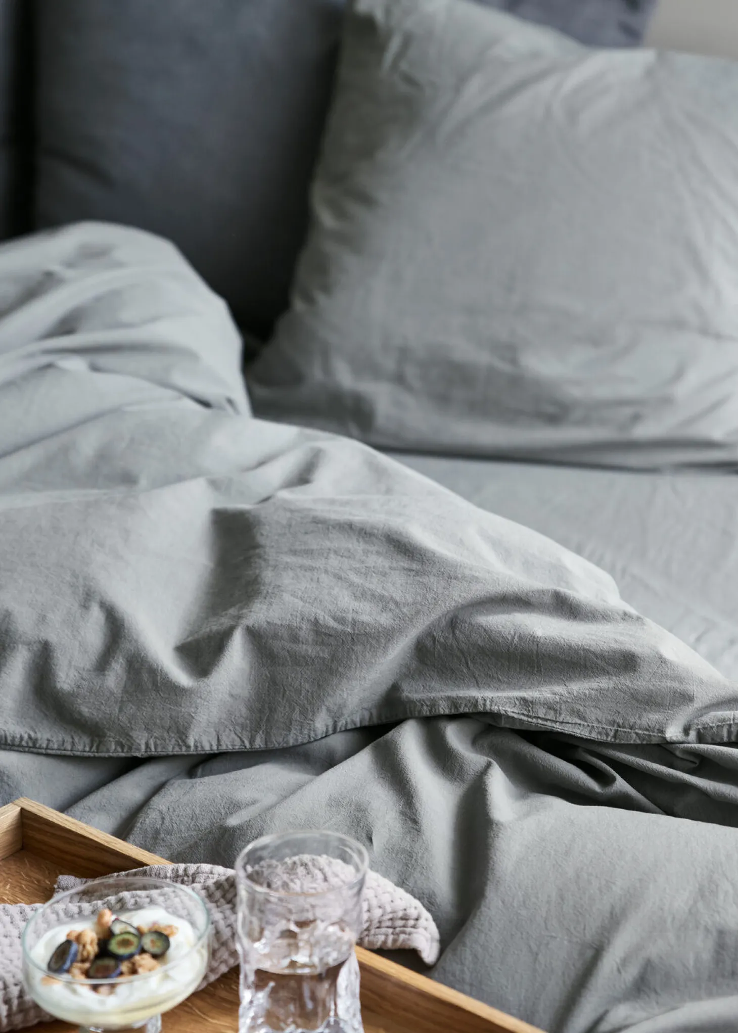 Compliments - Sengetøj - Stone Bed Linen 200x220/60x63 (2) cm - Mørk grå
