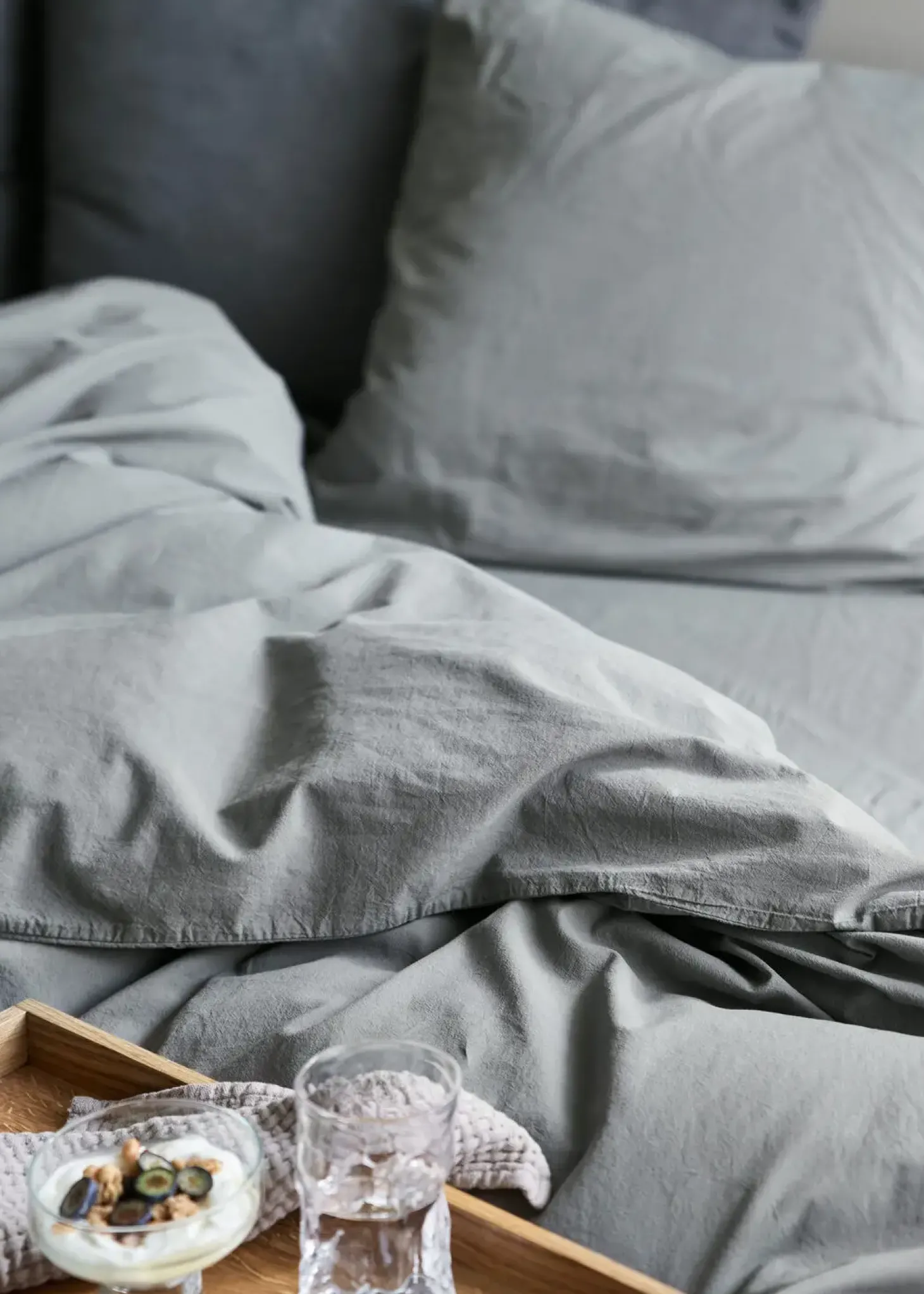 Compliments - Sengetøj - Stone Bed Linen 140x200/60x63 cm - Grå