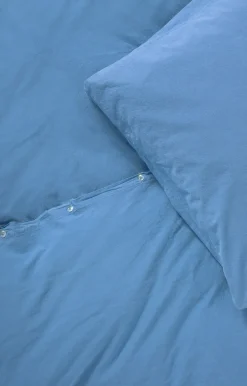 Compliments - Sengetøj - Stone Bed Linen 140x200/60x63 cm - Ocean blue