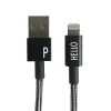 Design Letters - IPhone oplader kabel - "P" - Sort/Hvid