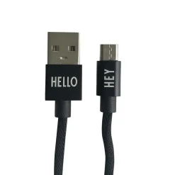 Design Letters - Oplader kabel - Micro USB - Sort