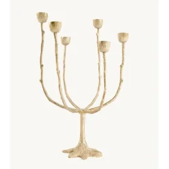 Doing Goods - Lysestage - 6 armet lysestage - Misty Multi - Messing/Brass