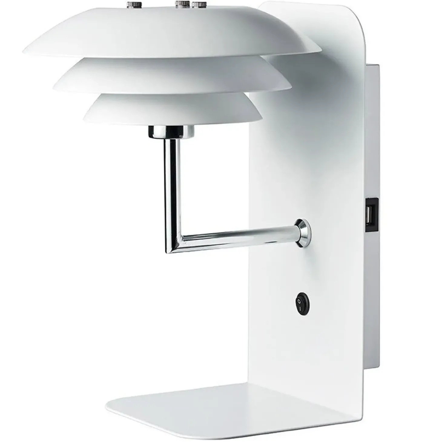 Dyberg Larsen - DL20 USB Hylde inkl. Lampe - Hvid
