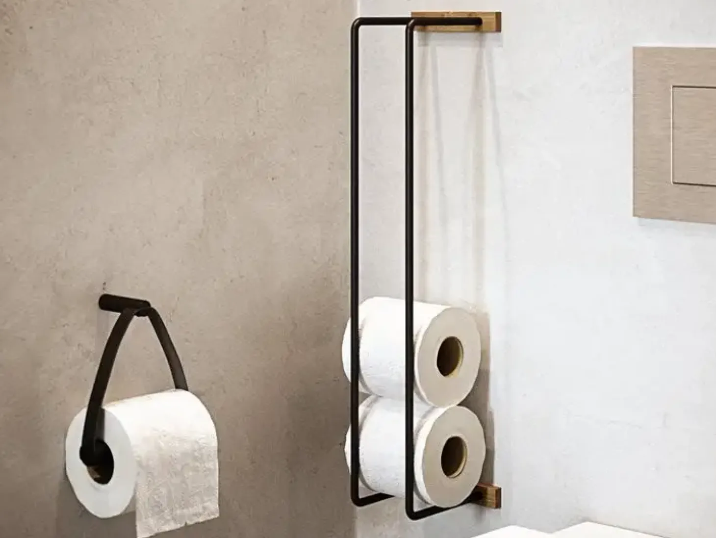 Ekta Living - Toiletrulleholder - Sort metal