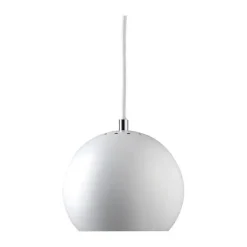Frandsen Lighting - Ball pendel - hvid mat (Ø 18 cm) m. hvid stofledning