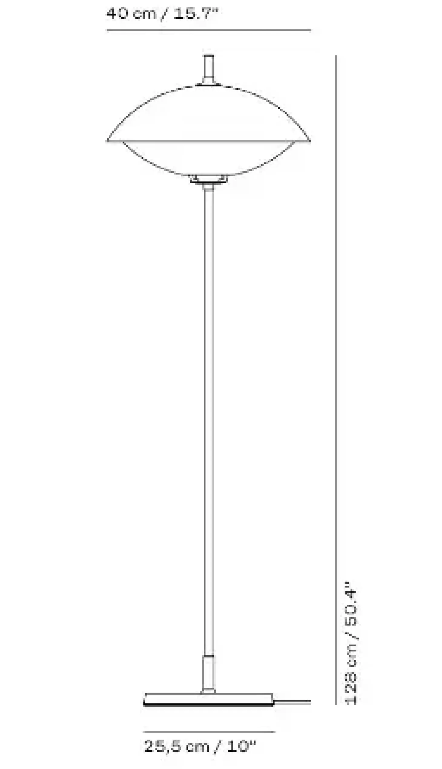 Fritz Hansen - Gulvlampe - Clam - Opal/Messing - Ø40