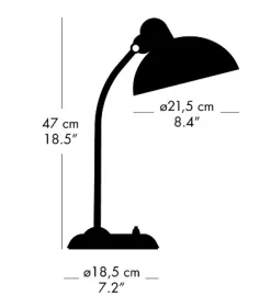 Fritz Hansen - Kaiser Idell 6556-T - Bordlampe - Mat sort