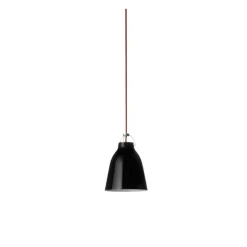 Fritz Hansen - Loftlampe - Caravaggio - Sort - P2 Medium - Rød ledning 3m