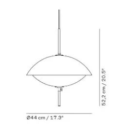 Fritz Hansen - Loftlampe - Clam - Opal/Messing - Ø44