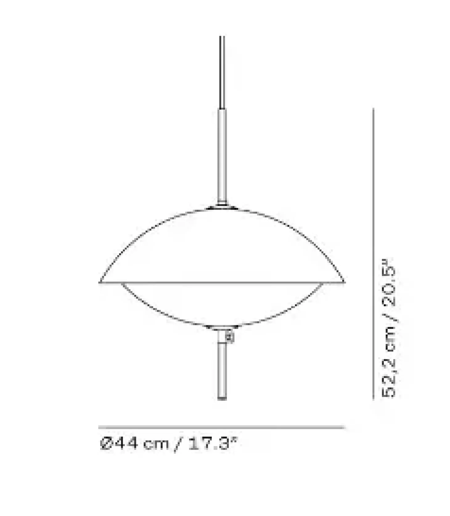 Fritz Hansen - Loftlampe - Clam - Opal/Messing - Ø44