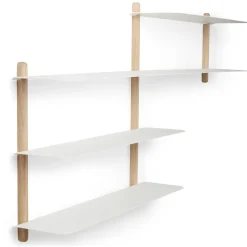 Gejst - NIVO B væghylde - Hvid - Lys Eg - 59x118x15 cm