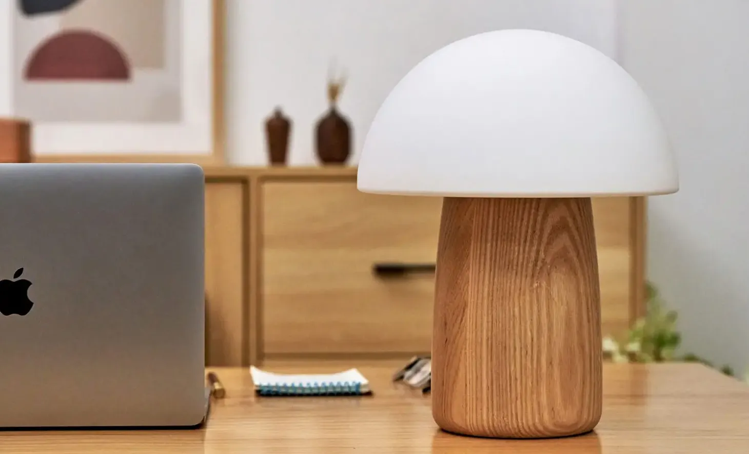 Gingko - Alice Mushroom Lamp - Large - White Ash Wood