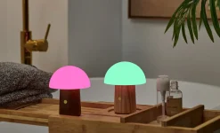 Gingko - Alice Mushroom Lamp - Mini - Valnød - 13x10 cm