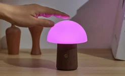 Gingko - Alice Mushroom Lamp - Mini - Valnød - 13x10 cm