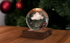 Gingko - Amber Crystal Light Bordlampe - 3D Laser Rain Cloud