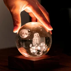 Gingko - Amber Crystal Light Bordlampe - 3D The Owl Moon