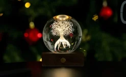 Gingko - Amber Crystal Light Bordlampe - 3D Tree of Life