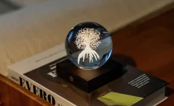 Gingko - Amber Crystal Light Bordlampe - 3D Tree of Life
